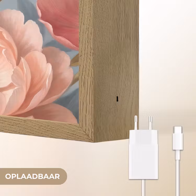Lightbox - Wandlamp - Bloemen - Roze - Beige - Modern - Natuur — 7