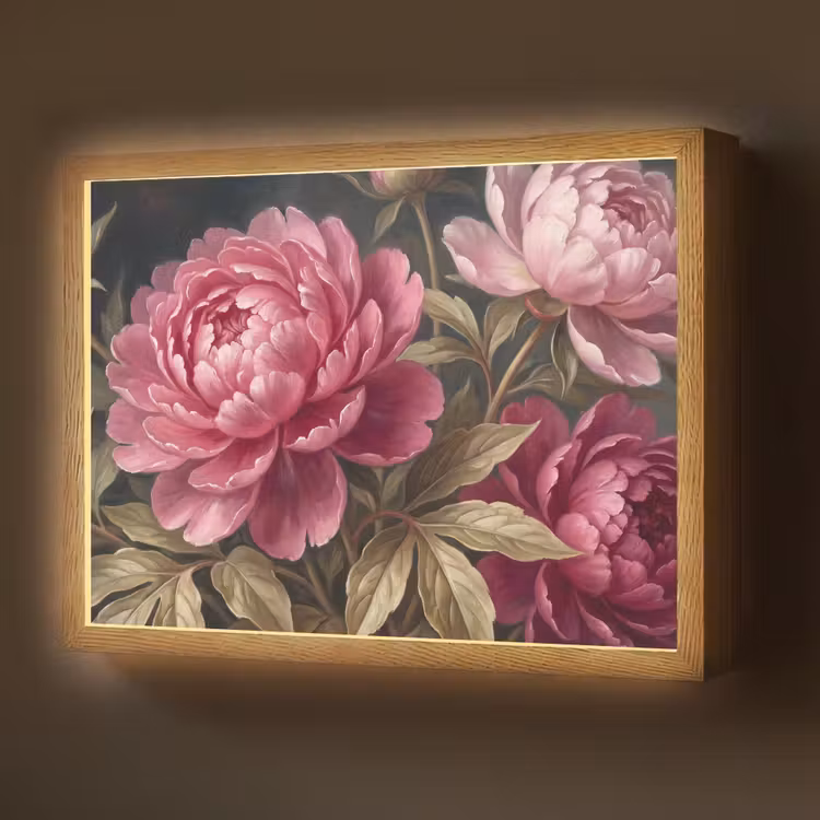 Lightbox - Wandlamp - Bloemen - Roze - Klassiek - Natuur — 1