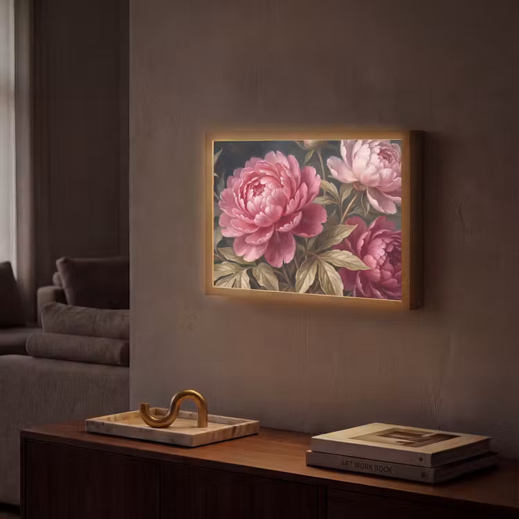 Lightbox - Wandlamp - Bloemen - Roze - Klassiek - Natuur — 2