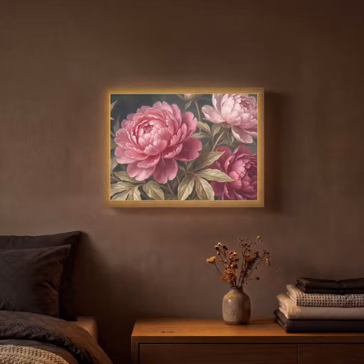 Lightbox - Wandlamp - Bloemen - Roze - Klassiek - Natuur — 3