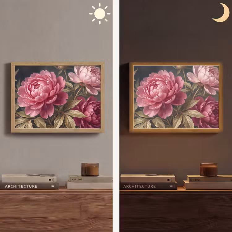 Lightbox - Wandlamp - Bloemen - Roze - Klassiek - Natuur — 6