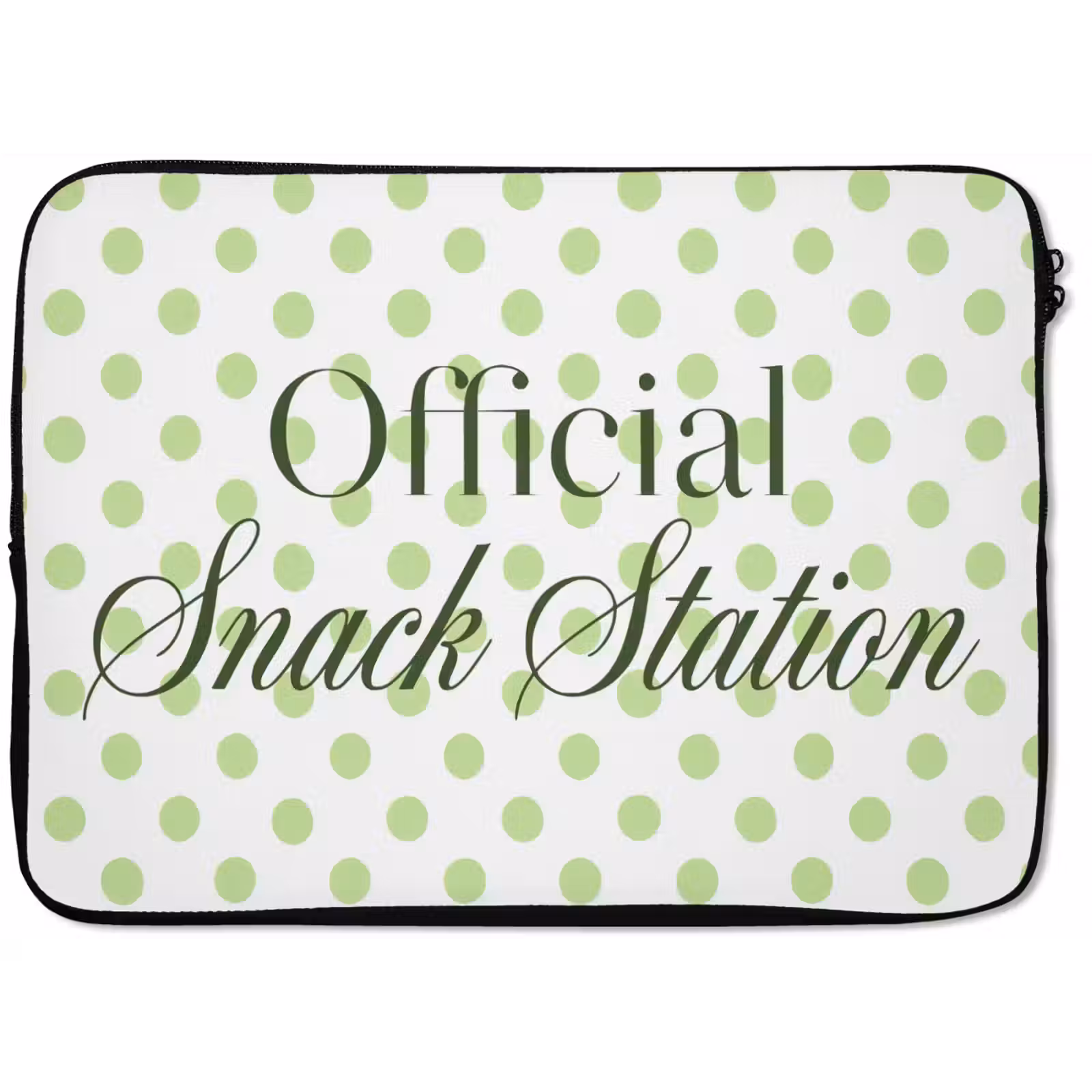 Laptophoes - Snack Station - Groen - Stippen — 1