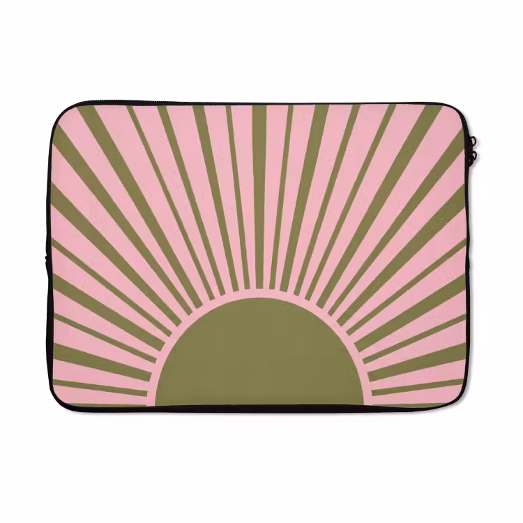 Laptophoes - Abstract - Stralen - Grafisch - Roze - Groen — 5