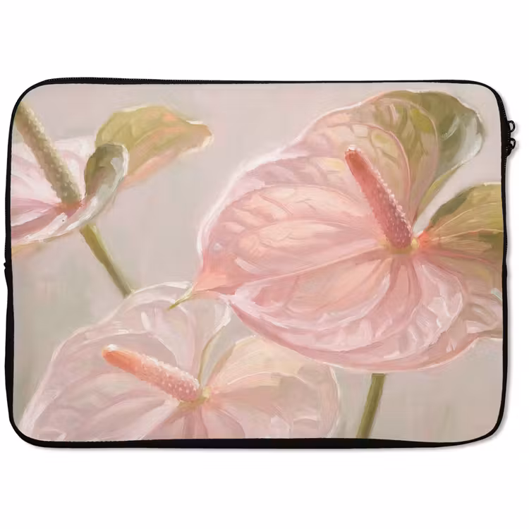 Laptophoes - Bloemen - Pastel - Abstract - Natuur - Groen — 1
