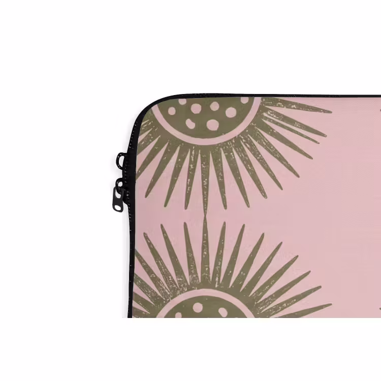 Laptophoes - Bloemen - Patroon - Abstract - Roze - Groen — 6