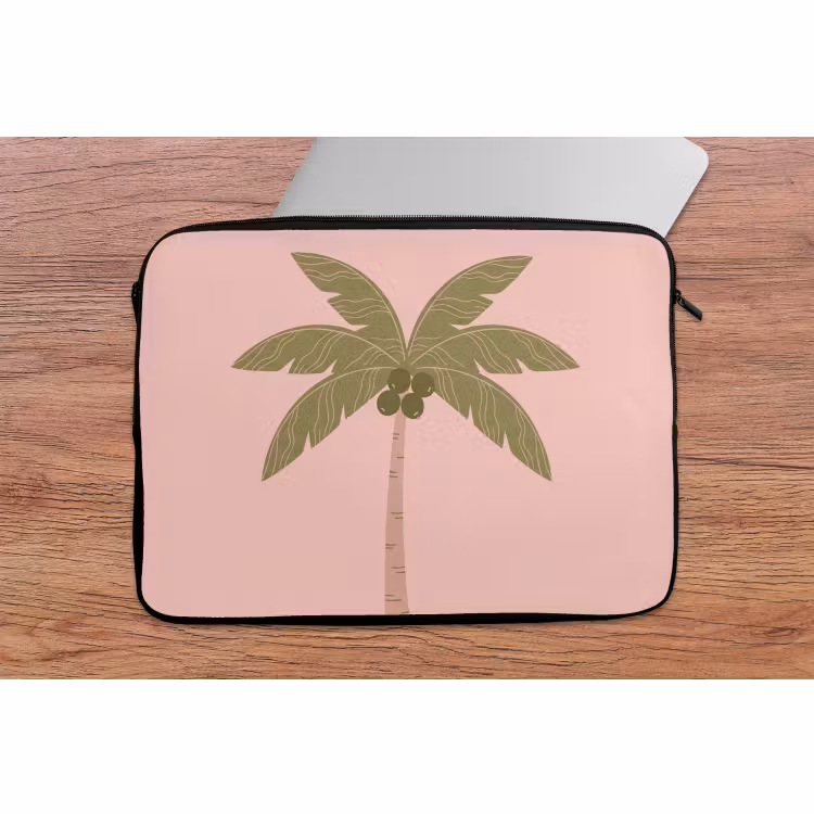 Laptophoes - Boom - Palm - Natuur - Illustratie - Roze — 2