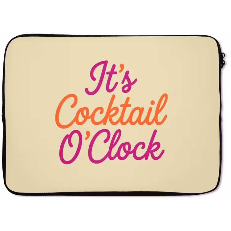 Laptophoes - Cocktail O'Clock - Geel - Retro — 1