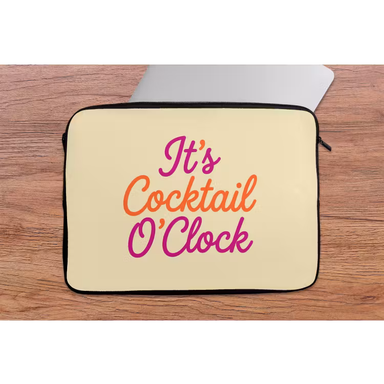 Laptophoes - Cocktail O'Clock - Geel - Retro — 2