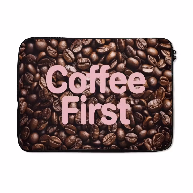 Laptophoes - Coffee First - Koffiebonen - Roze — 5