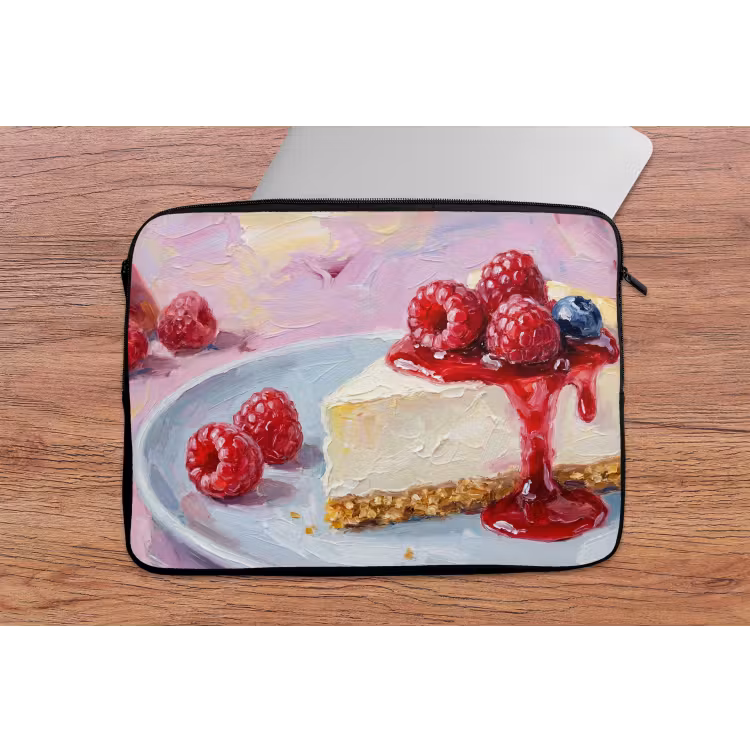 Laptophoes - Eten - Cheesecake - Bessen - Abstract - Roze — 2