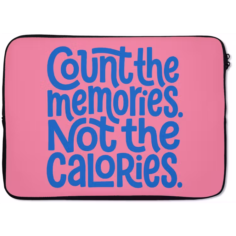 Laptophoes - Memories - Roze - Blauw - Quote — 1