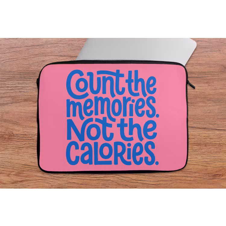 Laptophoes - Memories - Roze - Blauw - Quote — 2