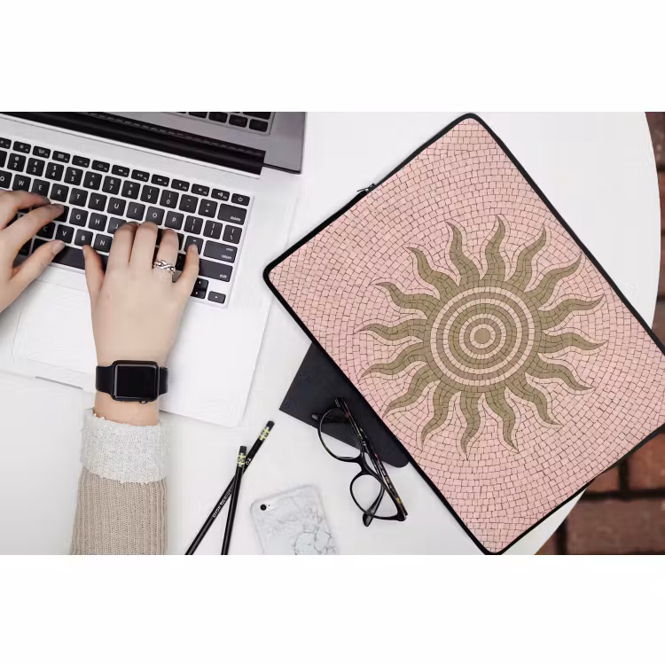 Laptophoes - Mozaïek - Zon - Patroon - Klassiek - Roze — 3