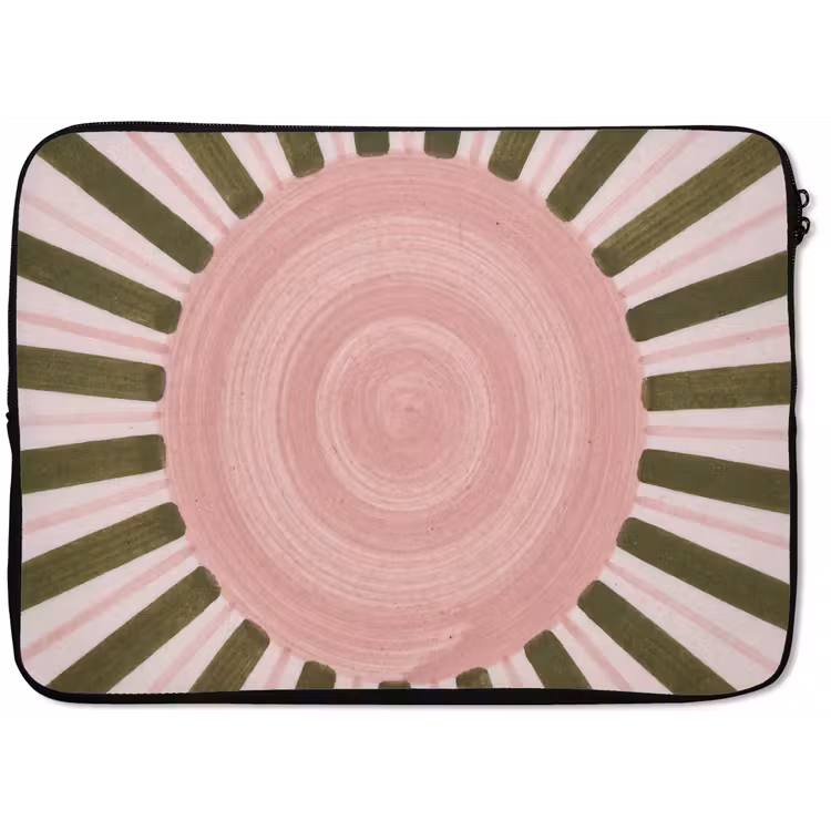 Laptophoes - Patroon - Cirkel - Stralen - Abstract - Roze — 1