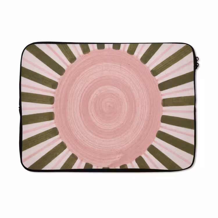Laptophoes - Patroon - Cirkel - Stralen - Abstract - Roze — 5