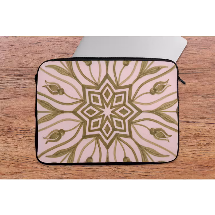 Laptophoes - Patroon - Mandala - Decoratie - Abstract - Groen — 2