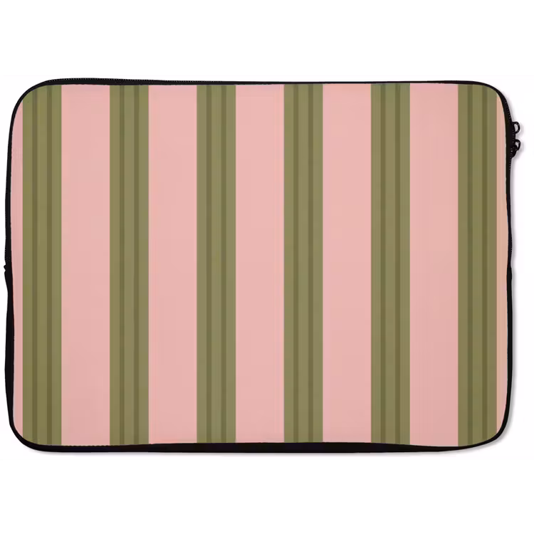 Laptophoes - Patroon - Strepen - Abstract - Roze - Groen — 1