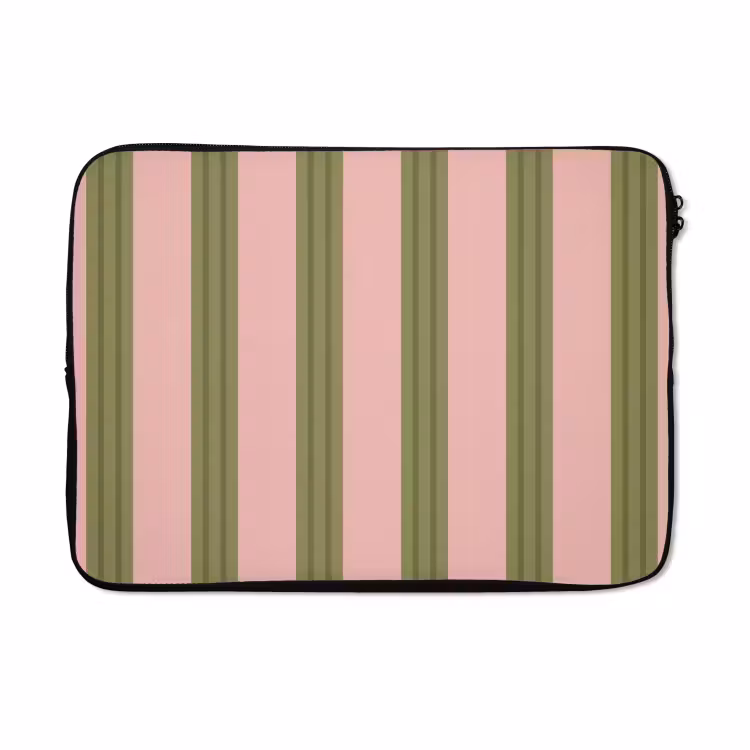 Laptophoes - Patroon - Strepen - Abstract - Roze - Groen — 5