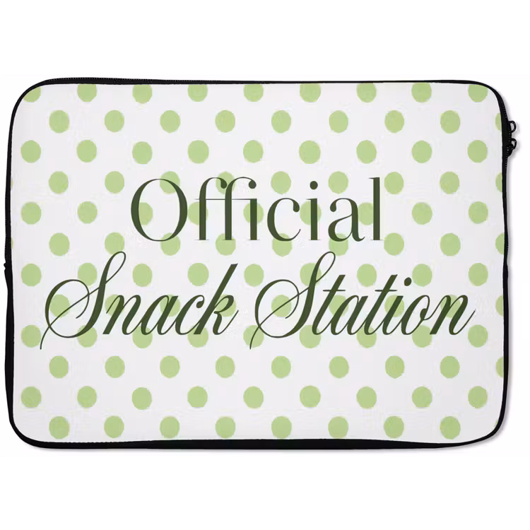 Laptophoes - Snack Station - Groen - Stippen — 1