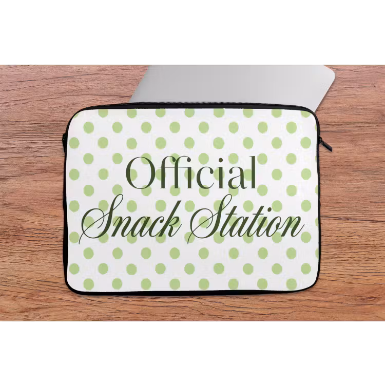 Laptophoes - Snack Station - Groen - Stippen — 2