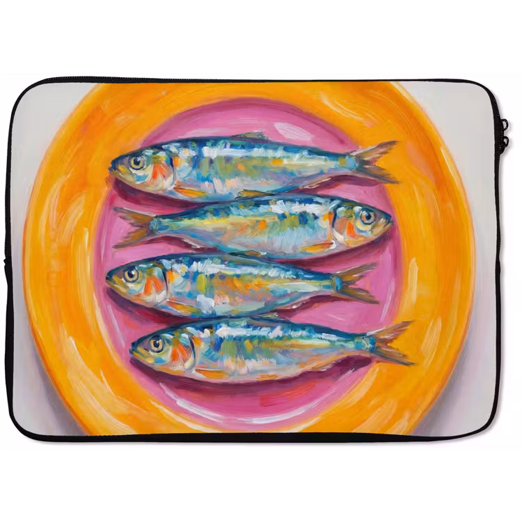 Laptophoes - Vis - Vier - Eten - Modern - Kleurrijk — 1