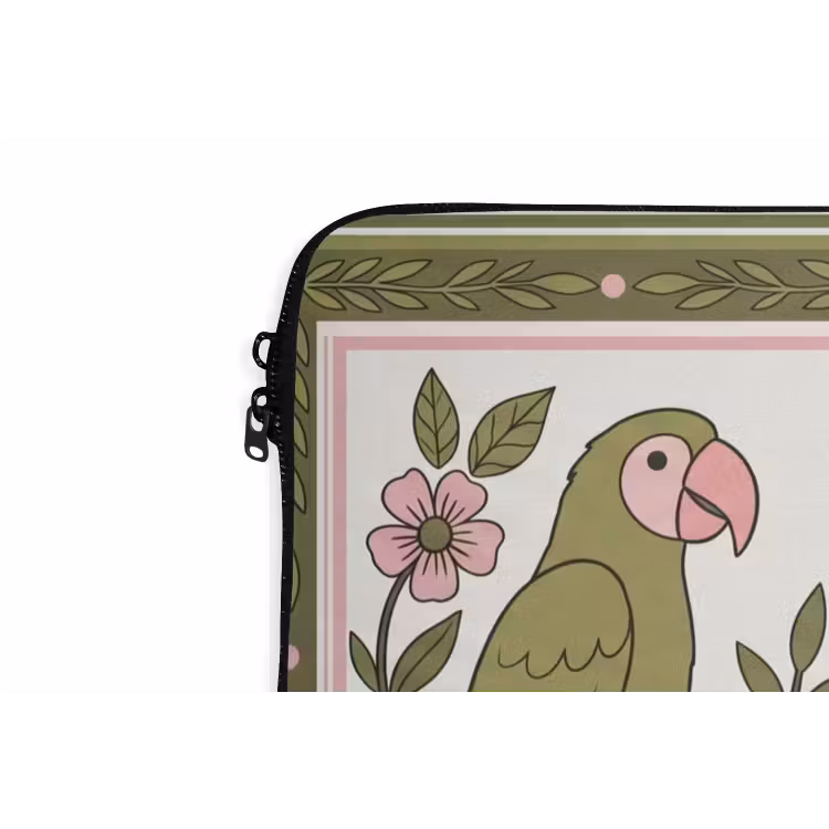 Laptophoes - Vogel - Tropisch - Patroon - Decoratief - Groen — 6