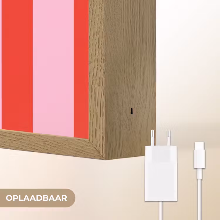 Lightbox - Wandlamp - A Little Break - Strepen - Rood - Roze — 7