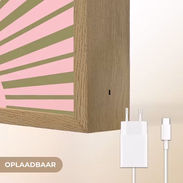 Lightbox - Wandlamp - Abstract - Stralen - Grafisch - Roze - Groen — 7