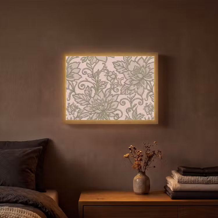 Lightbox - Wandlamp - Bloemen - Kant - Patroon - Klassiek - Groen — 3