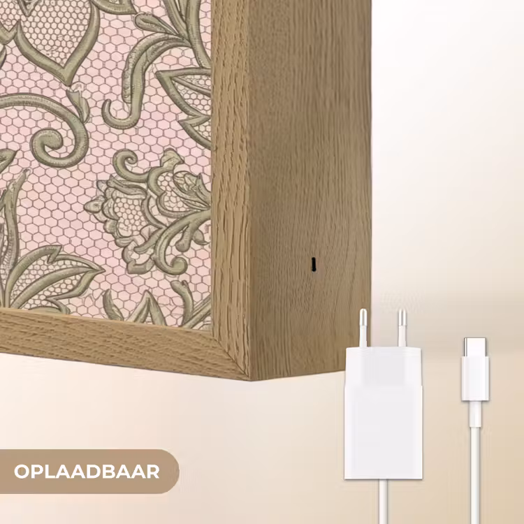 Lightbox - Wandlamp - Bloemen - Kant - Patroon - Klassiek - Groen — 7