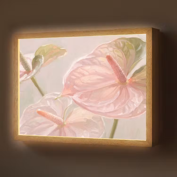 Lightbox - Wandlamp - Bloemen - Pastel - Abstract - Natuur - Groen — 1