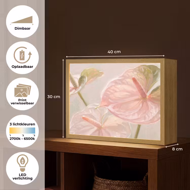 Lightbox - Wandlamp - Bloemen - Pastel - Abstract - Natuur - Groen — 10