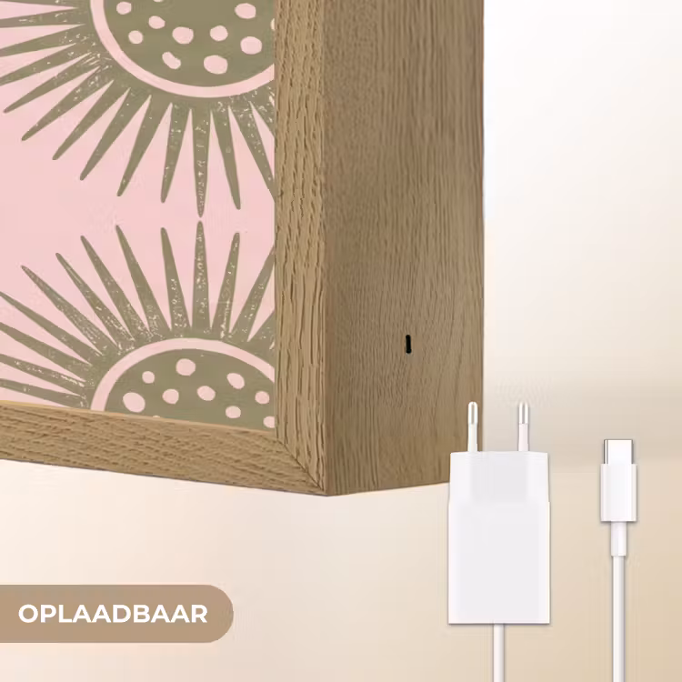 Lightbox - Wandlamp - Bloemen - Patroon - Abstract - Roze - Groen — 7