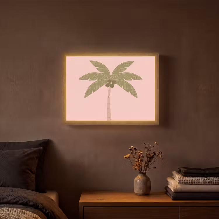Lightbox - Wandlamp - Boom - Palm - Natuur - Illustratie - Roze — 3