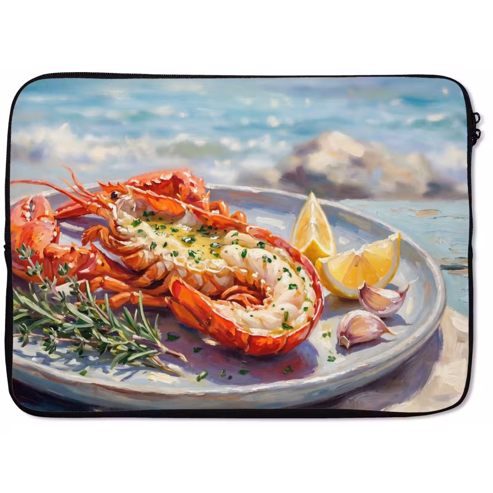 Laptophoes - Eten - Zee - Kust - Modern - Blauw — 1