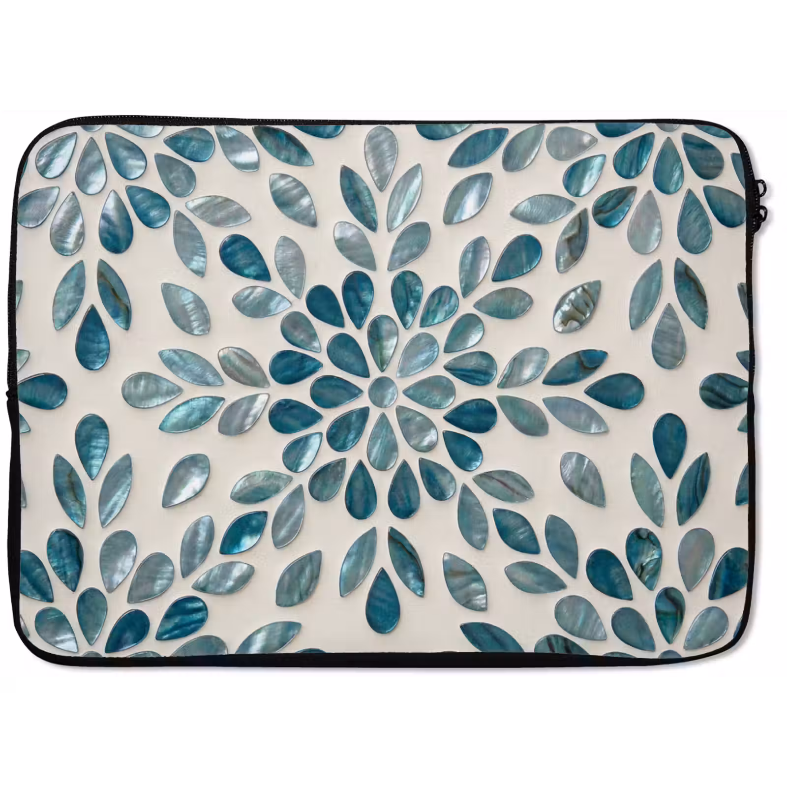 Laptophoes - Patroon - Bladeren - Abstract - Modern - Turquoise — 1