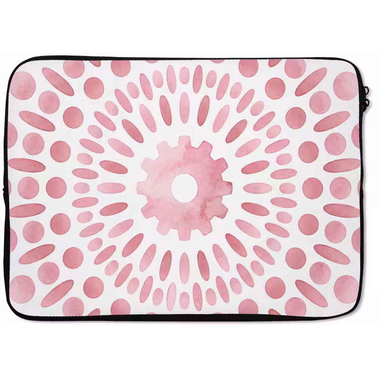 Laptophoes - Abstract - Vormen - Patroon - Aquarel - Roze — 1