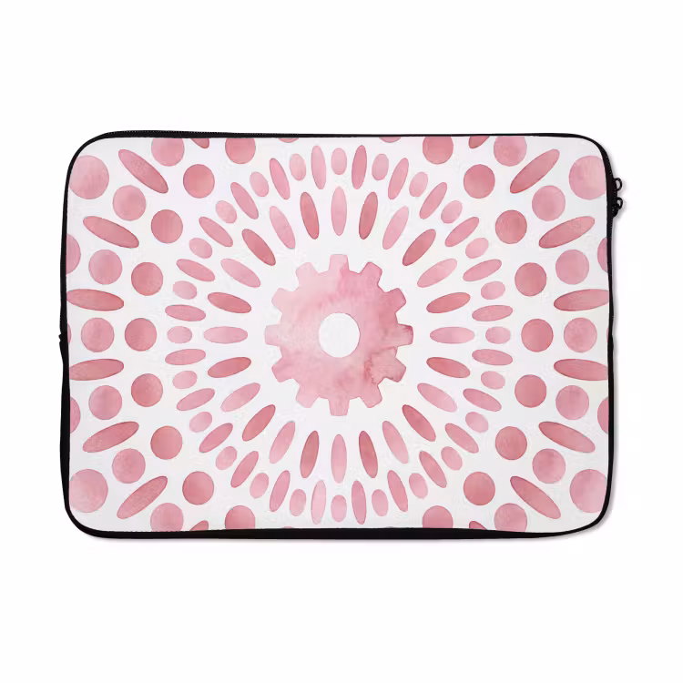 Laptophoes - Abstract - Vormen - Patroon - Aquarel - Roze — 5