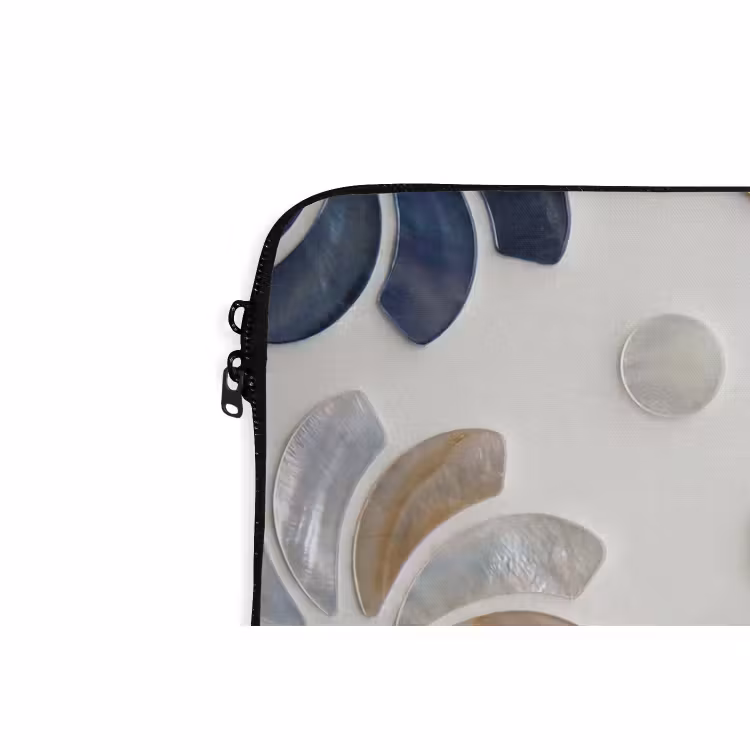 Laptophoes - Bloemen - Parelmoer - Abstract - Patroon - Blauw — 6
