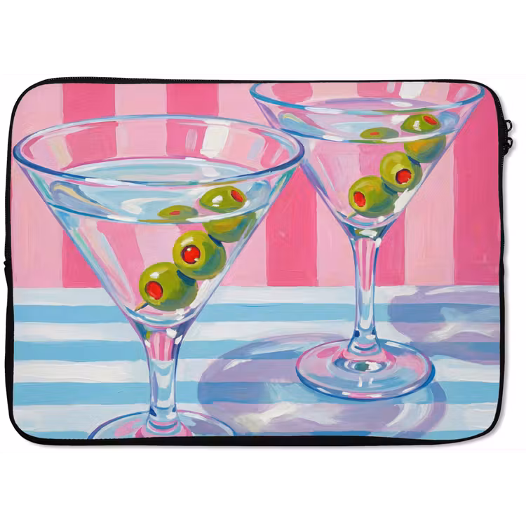 Laptophoes - Cocktail - Olijven - Kunst - Modern - Roze — 1
