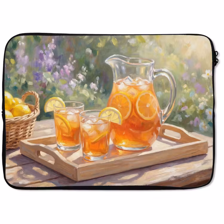Laptophoes - Drank - Citroen - Zomer - Tuin - Geel — 1