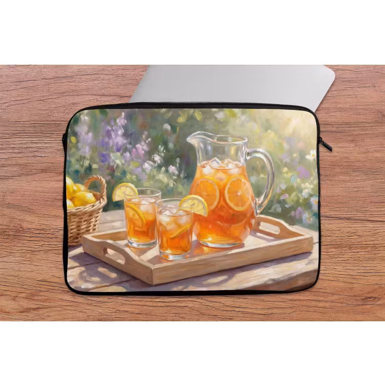 Laptophoes - Drank - Citroen - Zomer - Tuin - Geel — 2