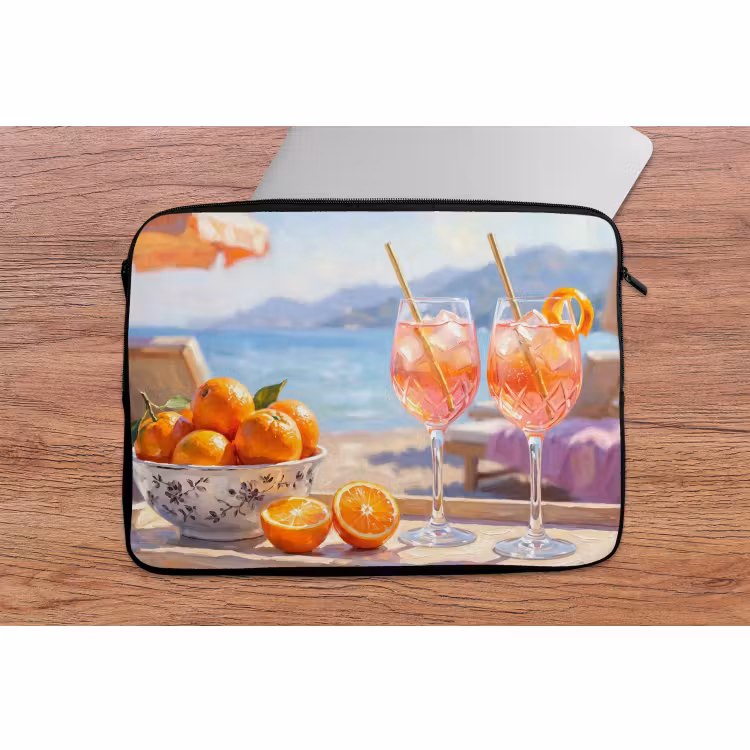 Laptophoes - Drank - Glazen - Strand - Zomer - Oranje — 2