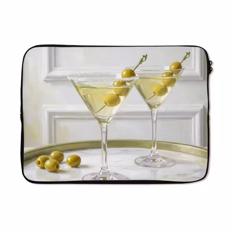 Laptophoes - Drank - Martini - Olijven - Modern - Wit — 5