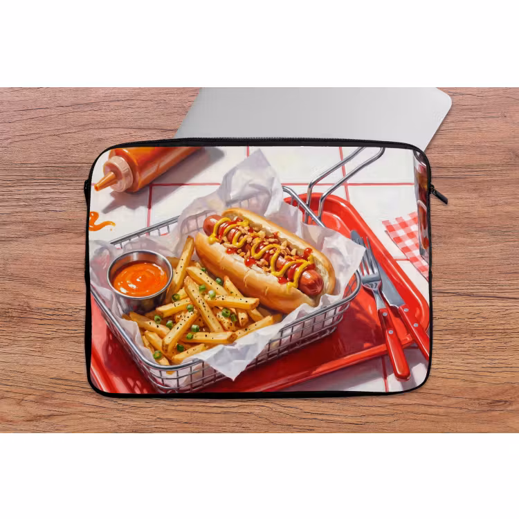 Laptophoes - Eten - Hotdog - Fastfood - Modern - Rood — 2