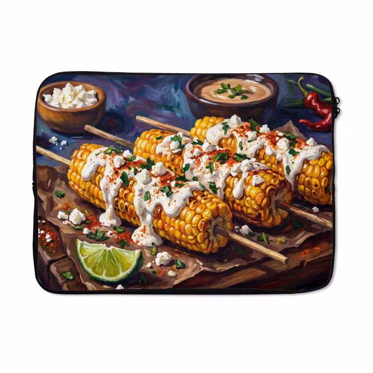 Laptophoes - Eten - Maïs - Saus - Geschilderd - Geel — 5