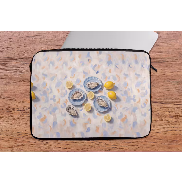 Laptophoes - Eten - Oesters - Citroenen - Modern - Geel — 2