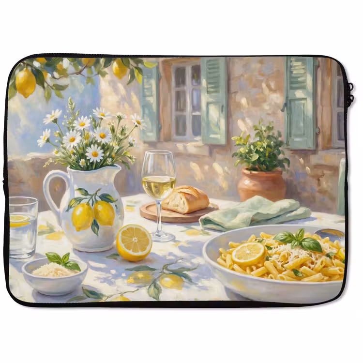 Laptophoes - Eten - Terras - Zomer - Geschilderd - Geel — 1
