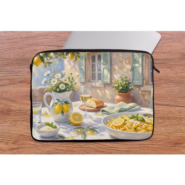 Laptophoes - Eten - Terras - Zomer - Geschilderd - Geel — 2