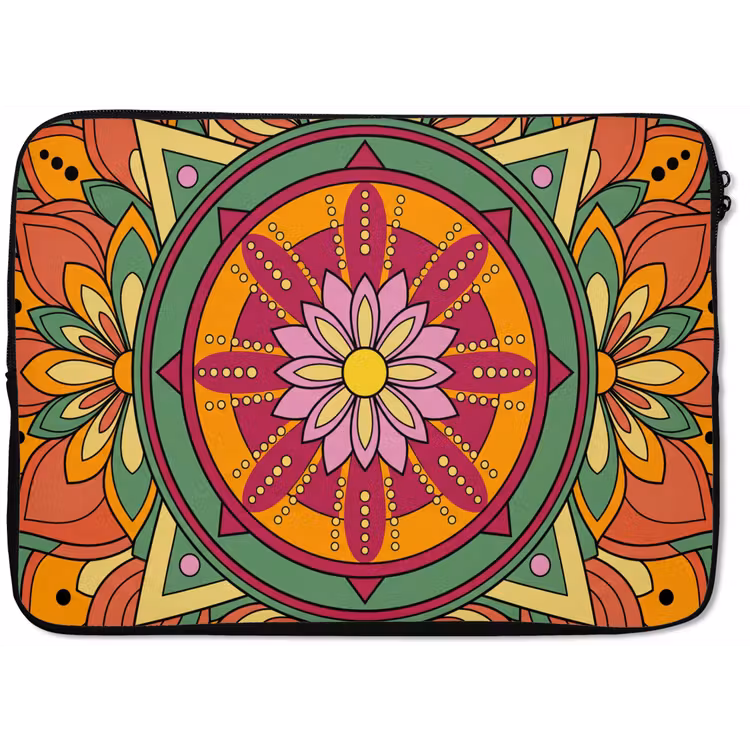 Laptophoes - Mandala - Bloemen - Abstract - Kleurrijk — 1